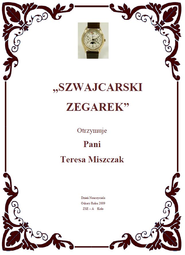 szwajcarski zegarek